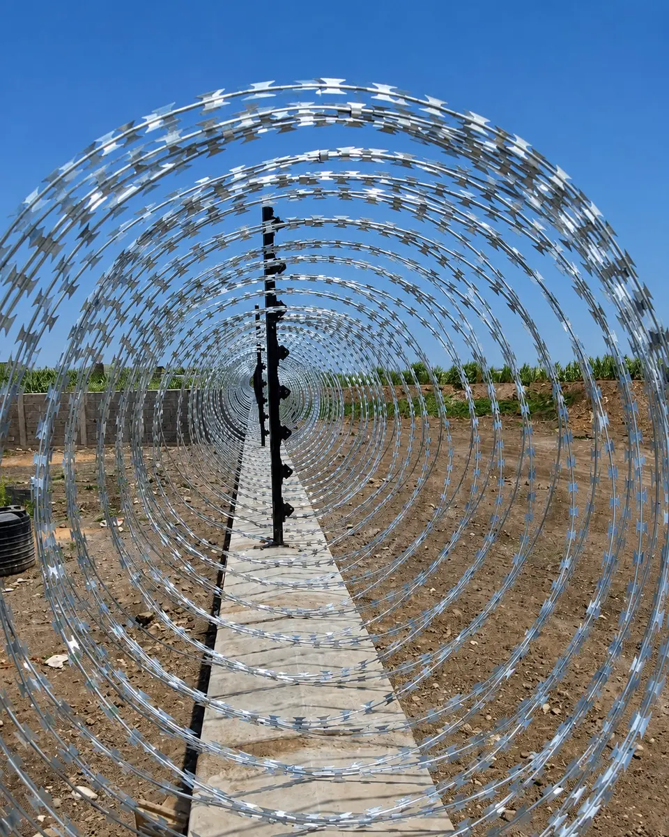 Razor wire fencing