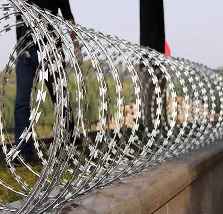 Razor wire perimeter fence